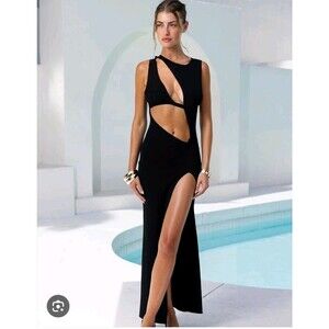 New Hera Collection Cutout Maxi Dress Black Size Small S Cocktail Party Sexy